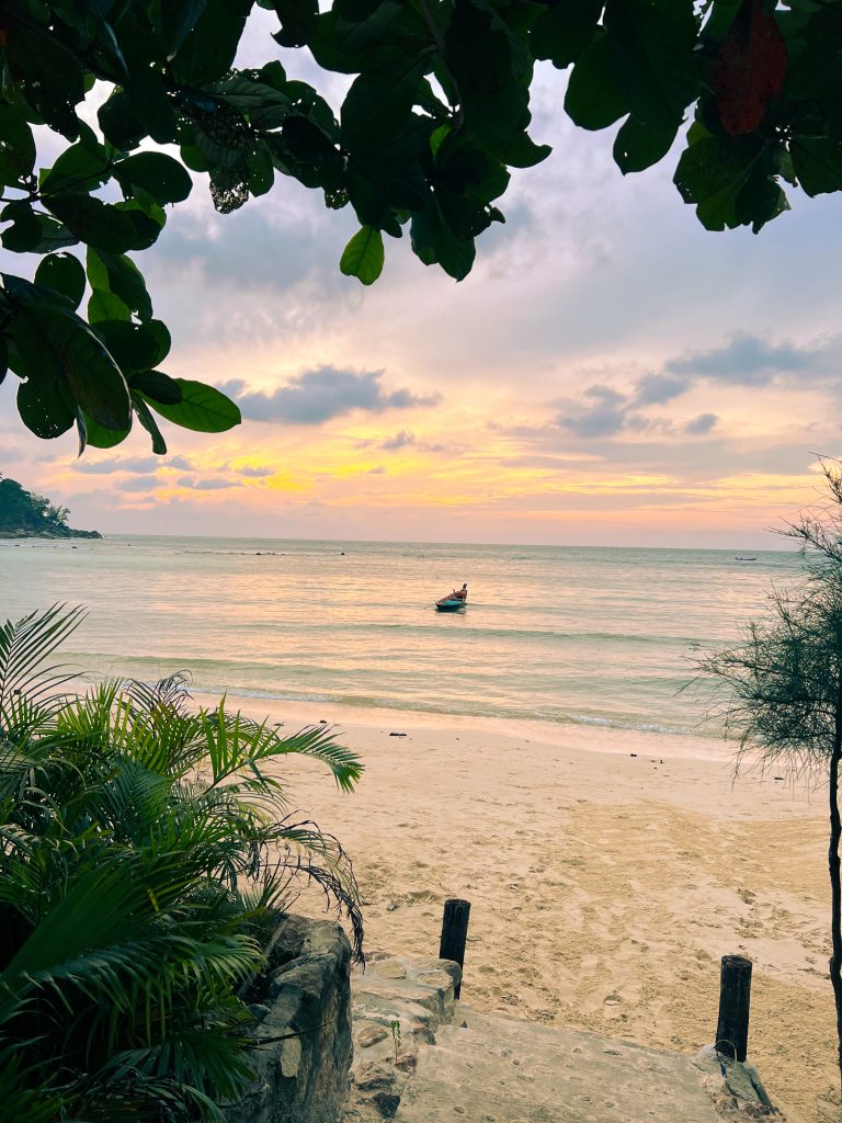 Plaża w Tajlandii, zachód słońca